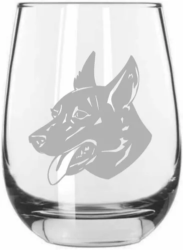 Miniatura 141 de Sakhalin Husky Dog - Copa de vino grabada personalizada de 15.25 onzas sin tallo