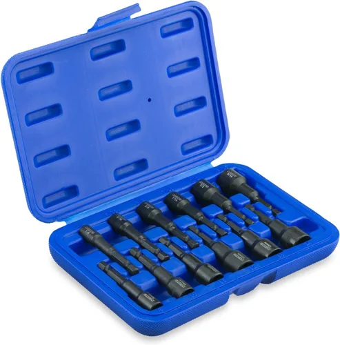 Miniatura 6 de NEIKO 10250A Juego de destornilladores de tuercas hexagonales magnéticas de impacto, juego de brocas de 12 piezas para taladro, acero Cr-V, vástago