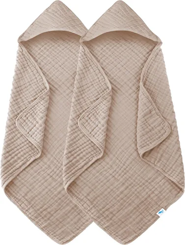 Miniatura 24 de SWEET DOLPHIN - Paquete de 2 toallas de baño de muselina para bebés y niños pequeños, manta 100% algodón, 40 x 40 pulgadas, altamente absorbentes