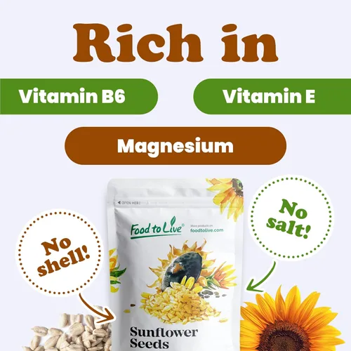 Miniatura 6 de Food to Live Semillas de girasol, 5 libras, verificadas sin OMG, granos, sin cáscara, kosher, crudas, veganas, sirtfood, a granel