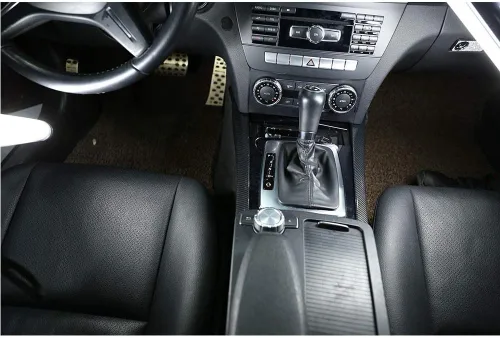 Miniatura 4 de YIWANG ABS cromado para Mercedes Benz Clase C W204 C180 C200 2007 – 2013 Consola central de coche, tiras de decoración de accesorios, Fibra de Fibra