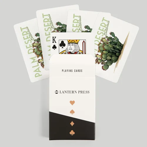 Miniatura 6 de Lantern Press Palm Desert, California, cactus tuna (52 cartas de juego, baraja de cartas de tamaño póquer con comodines)