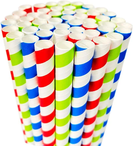 Smoothies Pajitas desechables de papel de 0.354 in 0.35 pulgadas de ancho para batidos gruesos, jugo, maltas granizadas, bebidas congeladas jumbo,