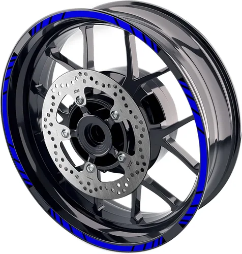 Miniatura 15 de MC MOTOPARTS Pegatinas para llantas exteriores de 17 pulgadas S01B compatibles con YZF R125 MT125 MT07 MT10 MT25 FZ25 MT03 (azul)