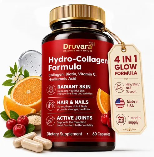 Colágeno hidrolizado con biotina y vitamina C | Pastillas de colágeno para hidratación de la piel, comodidad de las articulaciones y cabello y uñas