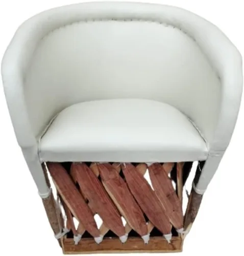 Silla Equipal Furniture hecha a mano por Equipales San José Rústica en color blanco Estilo tradicional mexicano Ideal para tu hogar, casa, jardín,