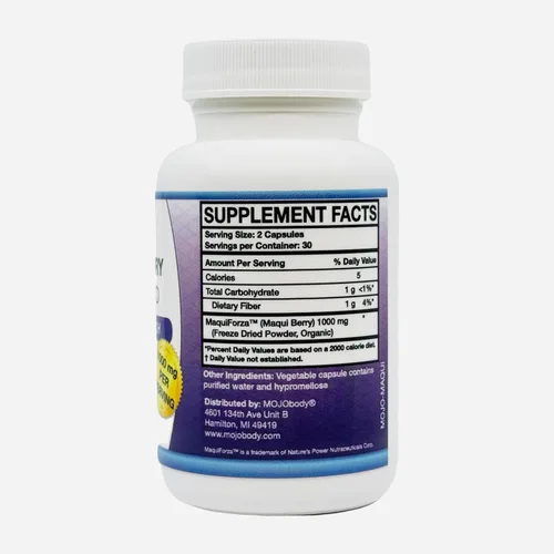 Miniatura 7 de Cápsulas de bayas Maqui, Maqui Forza Ricas en Antioxidantes, 1000 mg por porción, 60 cápsulas vegetales