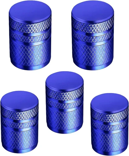 5 tapas de vástago de válvula de neumático, tapas de válvula de neumático de aluminio anodizado, cubiertas universales resistentes a la corrosión