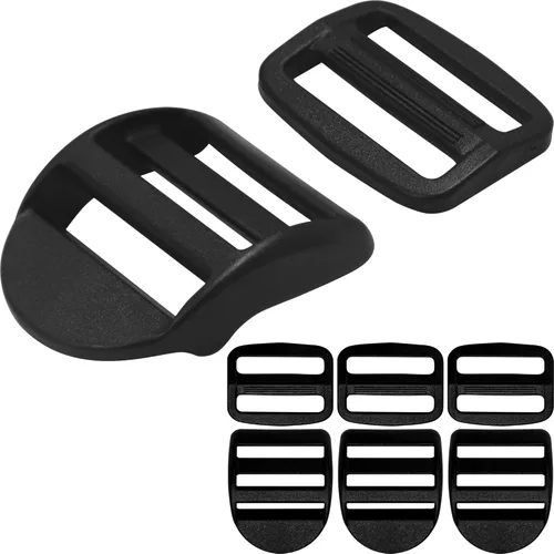 Miniatura 5 de LASIGHT Paquete de 4 hebillas de bloqueo de escalera deslizante y deslizador de triple deslizamiento para correas de 3/4", 1", 1-1/4", 1-1/2", 2