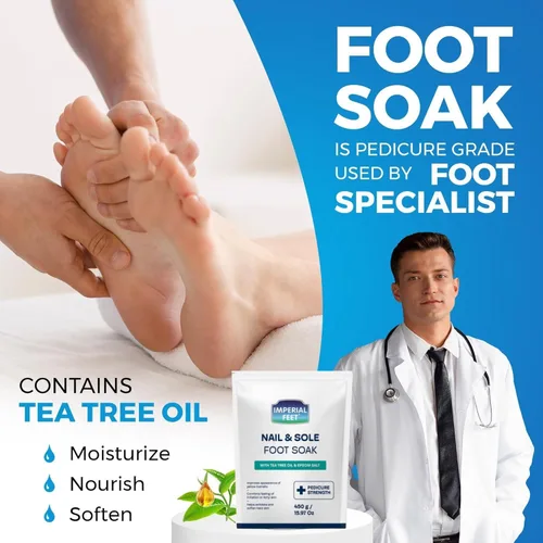 Miniatura 5 de Imperial Feet Epsom Salt Foot Soak (grado pedico): reparación de uñas de los pies, pie de atleta de hongos, suaviza callos, pies cansados y Verde