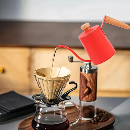 Miniatura 6 de KLKCMS Hervidor de café de goteo, hervidor de cuello de cisne estrecho, tetera para verter sobre el café, tetera para el hogar, al aire libre