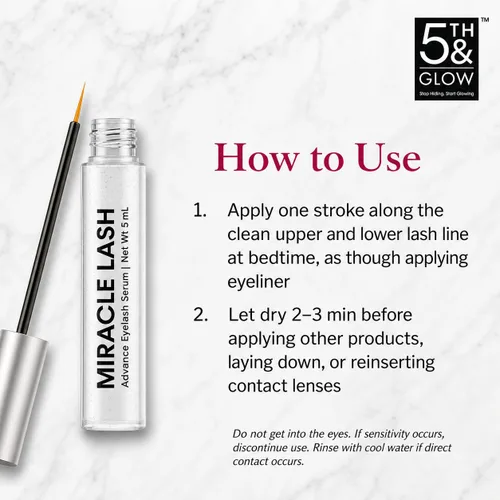 Miniatura 5 de Miracle Lash - Suero para el crecimiento de pestañas, suero potenciador de pestañas para nutrir, hidratar y fortalecer las pestañas, ayuda a