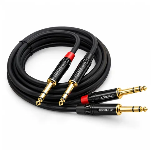 Cable de altavoces, TRS equilibrado de 6 pies 1/4 ", paquete de 2