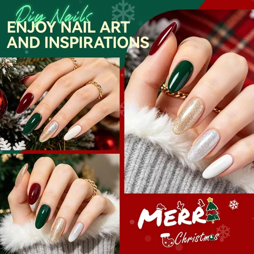 Miniatura 2 de gelike ec Juego de esmaltes de gel de Navidad: esmalte de uñas de gel altamente pigmentado con capa base libre de hema y tarjetas
