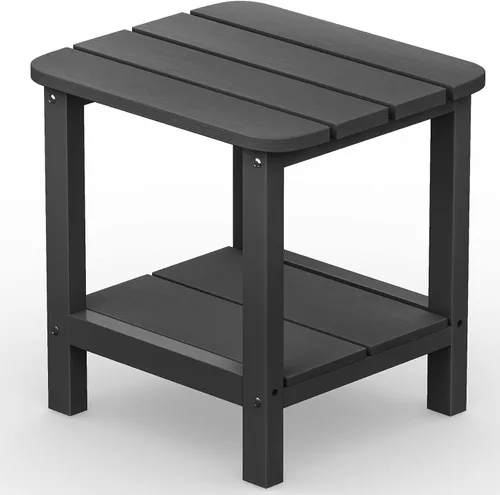 SERWALL Mesa Adirondack de exterior - Mesa auxiliar gris