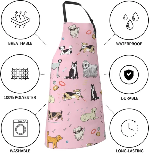 Miniatura 5 de Perinsto Waterpro de delantal patas de aseo de perros Perros (rosa)