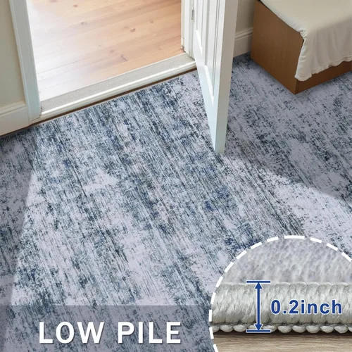Miniatura 9 de Alfombra de área para sala de estar: alfombra de 6x9 pies para dormitorio, lavable a máquina con respaldo antideslizante, no se desprende
