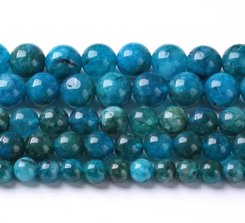Miniatura 41 de 4MM 86 piezas cuentas sueltas de calcedonia azul aguamarina para hacer joyas, pulseras, collares Aguamarina azul