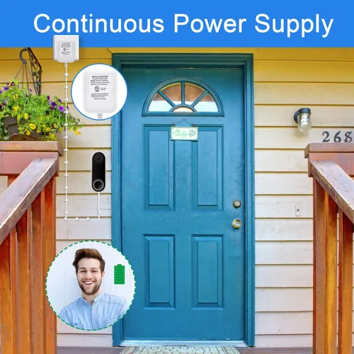 Miniatura 5 de Hotop Adaptador de corriente compatible con timbre Nest Hello Video, Arlo y Eufy, transformador de 18 voltios 500 mA certificado UL con cable