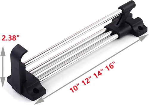 Miniatura 2 de Barra de valet extraíble para armario, ajustable lateral, resistente, retráctil, con tornillos, acero laminado en frío, barra de valet para armario