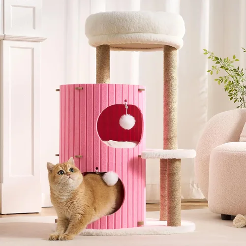 Árbol moderno para gatos de interior para adultos, torre grande de árbol para gatos de 36 pulgadas de alto con postes rascadores, acogedora cueva de