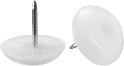 Miniatura 6 de uxcell Pies de muebles Uñas de plástico Glide Uñas Silla Patas de Mesa Protector Pad 0.551 in Dia Blanco 40pcs