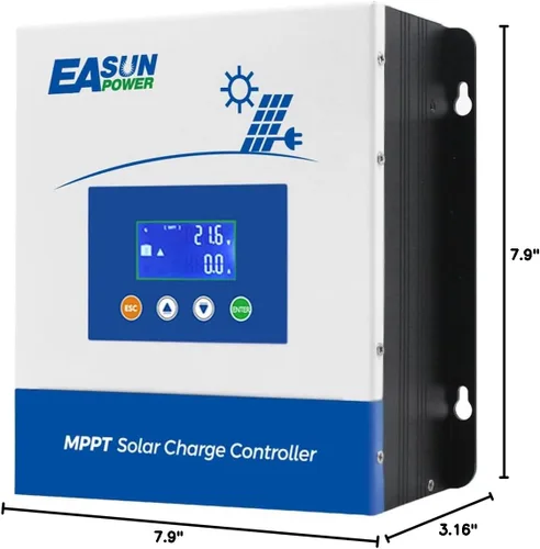 Miniatura 8 de POWLAND 60A Controlador de carga solar MPPT, 12V/24V/36V/48V Auto, Regulador de pantalla LCD de entrada máxima 150V Controlador de carga inteligente
