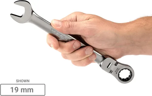 Miniatura 6 de TEKTON Juego de llaves de combinación con cabeza flexible de 12 puntos con organizadores modulares, 19 piezas (6-24 mm) WRC95303