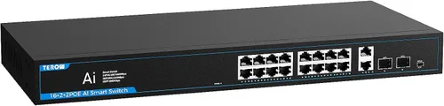 Miniatura 10 de Switch PoE Gigabit 4 puertos con 1 puerto 1000 Mbps Uplink, TEROW, 65W, alimentación incorporada, cumple con la actualización 802.3af/at Vlan