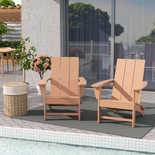Miniatura 40 de WestinTrends Ashore - Silla plegable Adirondack moderna para exteriores (juego de 2), color marrón oscuro