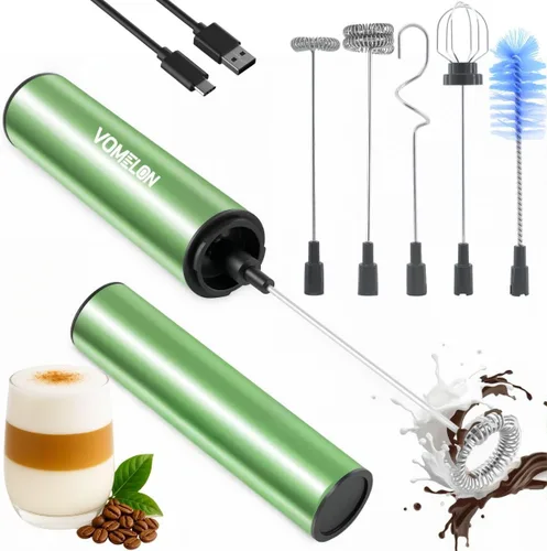 Miniatura 14 de Espumador de leche recargable de mano, espumador eléctrico de mano, mezclador de bebidas para café, lattes, capuchino y huevo, acero inoxidable