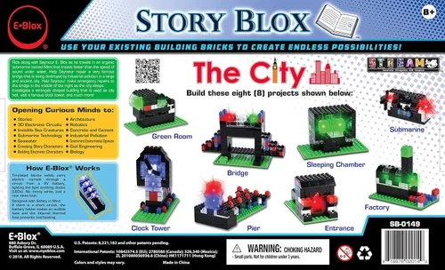 Miniatura 2 de E-Blox Stories Blox Builder - The City - Bloques de construcción con luz LED para niños a partir de 8 años (EBS-City)