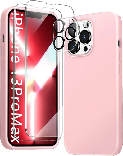 Miniatura 15 de Funda 5 en 1 para iPhone 12 Pro con protector de pantalla y protector de lente de cámara, funda de silicona líquida para iPhone 12 Pro (verde alpino)
