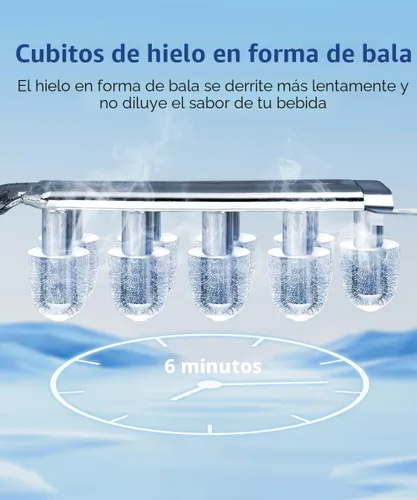 Miniatura 3 de COWSAR Máquina de hielo de encimera, máquina de hielo portátil con autolimpieza, 26.5 libras/24 horas, 9 cubos de hielo tipo bala en 6 minutos