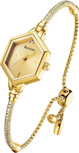 Miniatura 14 de Delicado reloj de pulsera de cristal para ella, reloj analógico resistente al agua 3ATM, regalo de aniversario para esposa, hija, mamá