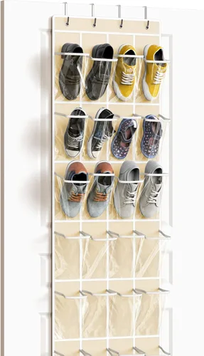 Miniatura 12 de Simple Houseware - Organizador de zapatos colgante con 24 bolsillos grandes y transparentes para colgar en la puerta, color negro