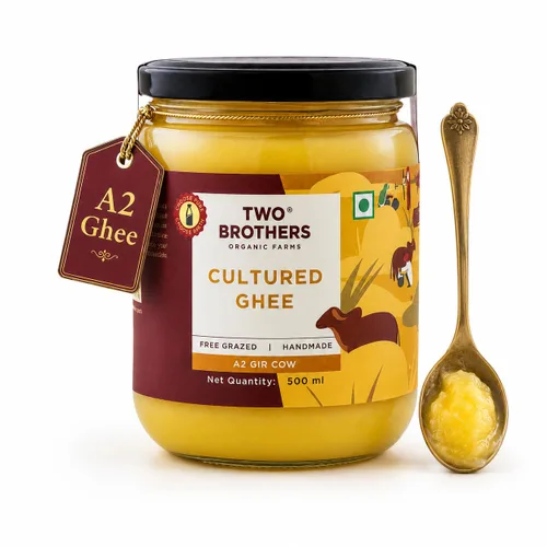 Mantequilla Ghee A2 Orgánica Alimentada con Hierba de Vaca Gir | Amigable para el Intestino | Alternativa de Mantequilla Saludable | Sin OGM, Libre
