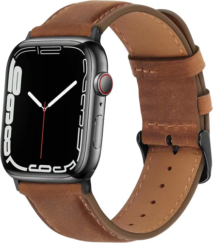 Miniatura 8 de HITZEE Correas de cuero compatibles con Apple Watch Band de 1.654 in, 1.614 in, 1.575 in, 1.496 in, para mujeres y hombres, correa de cuero genuino