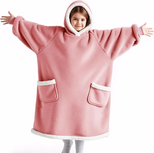 Miniatura 50 de Bedsure Manta con Capucha, Manta Portátil con Capucha como Regalos para Mamá, Regalos de Cumpleaños para Mujeres, Niños y Adolescentes, Sudadera