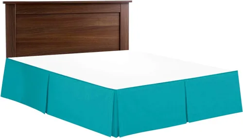Miniatura 11 de Falda de cama plisada tipo caja de algodón 100% con 800 hilos - Volante plisado de lujo contra el polvo, falda de cama moderna de calidad hotelera