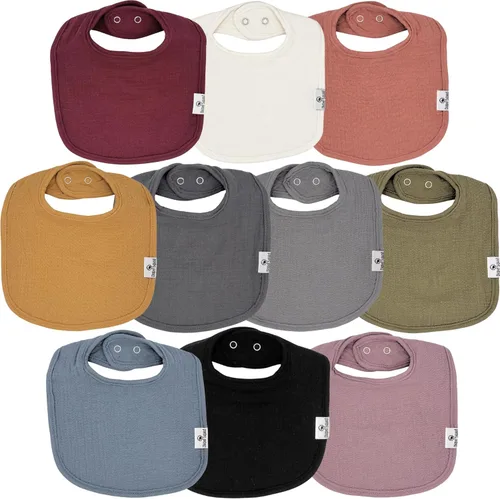 Miniatura 17 de DiaperSquad's 100% Organic Cotton Baby Drool Bibs, Super Absorbent & Adjustable Baby Bibs for Drooling and Teething Neutro