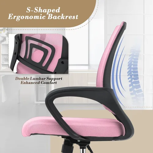 Miniatura 6 de Silla de oficina ergonómica, silla de escritorio de malla con soporte lumbar y asiento ancho (capacidad de 300 libras) altura ajustable, ruedas