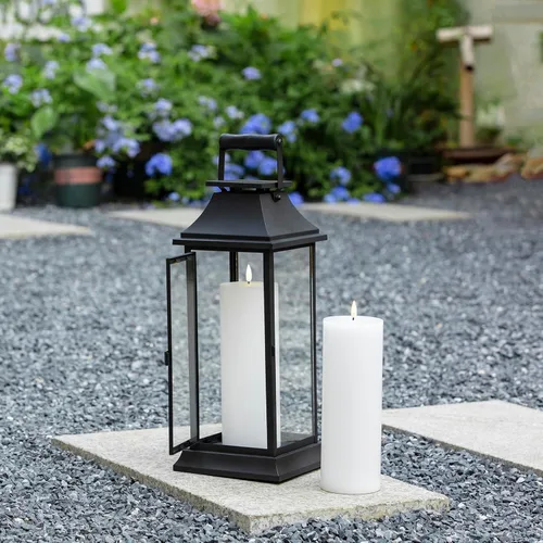 Miniatura 3 de volnyus Juego de 2 velas blancas sin llama (3 x 9 pulgadas), velas LED parpadeantes de cera que funcionan con baterías con control remoto y Blanco