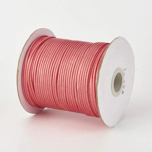 Miniatura 3 de Cordón de poliéster encerado rojo indio de 100 yardas, hilos de cera coreana trenzados para collar, pulsera, cables de alambre de 0.079 pulgadas