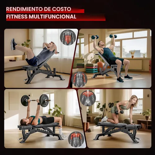 Miniatura 6 de Banco de Pesas, Banco de Entrenamiento Ajustable para Gimnasio en Casa Entrenamiento de Cuerpo Completo, Capacidad de Peso de 1300 LBS Press de Negro