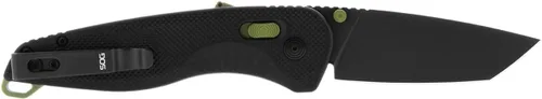 Miniatura 2 de SOG Aegis at Tanto - Cuchillo de apertura plegable de bolsillo para exteriores, bloqueo ambidiestro at-XR con mango ergonómico, hoja de acero D2