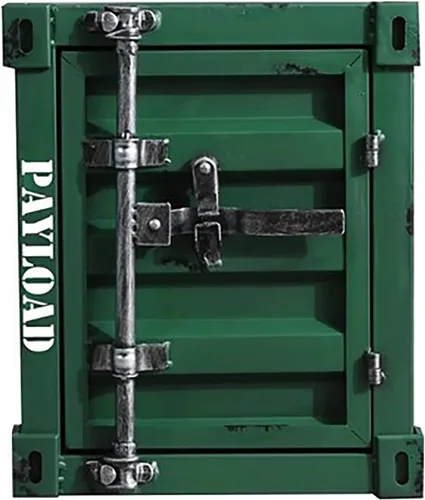 Miniatura 11 de HM&DX Mesa auxiliar industrial con almacenamiento, mesita de noche de metal retro con cerradura, armario de almacenamiento con cerradura de alta