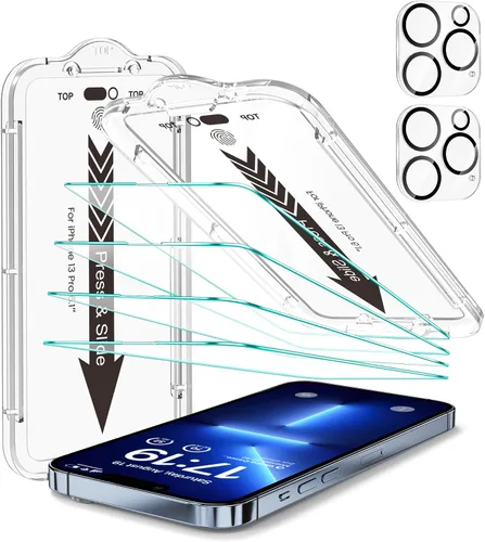 Miniatura 14 de EZ-GLAZ - Paquete de 4 + 2 protectores de pantalla de privacidad para iPhone 13 [6.1 pulgadas] con protector de lente de cámara
