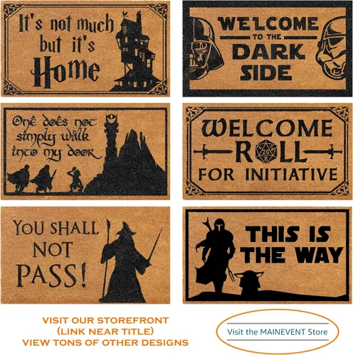 Miniatura 5 de MAINEVENT Felpudo con texto en inglés "Speak Friend and Enter", 30 x 17 pulgadas, Mercancía de Trilogía, Felpudo de Bienvenida para Exteriores
