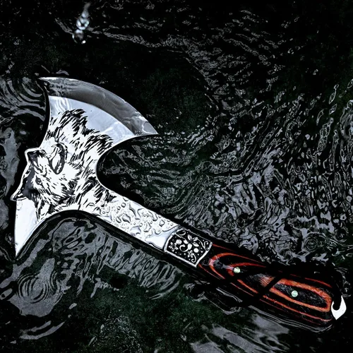 Miniatura 7 de Camping Hatchet Overall 8.5in w/4in Blade, Compact Camp Axe Stainless Steel Blade and Comfortable Wooden Grip, Outdoor Hunting Survival Hiking